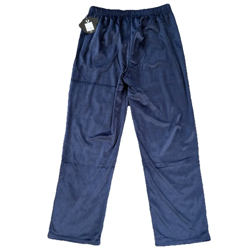 True Religion Pants Mens sz M Blue Velour‎ Sweatpants Logo Lounge Pockets NWT